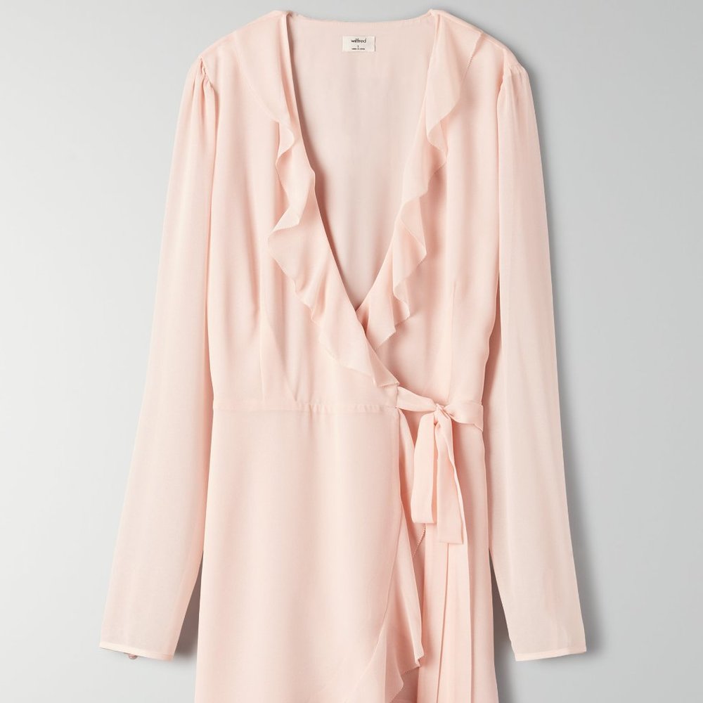WILFRED Louise Ruffle Rose Quartz Dress -Size XXS